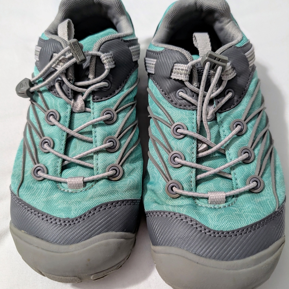 Kids Aqua and Gray Shoes